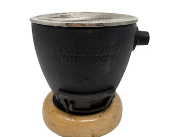 Vintage Eager Beaver Mini Hibachi Grill Gusseisen Made in Japan 5 ”