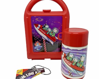 Vintage 1996 Coca Cola Polar World Bears Lunchbox with Aladdin Thermos New