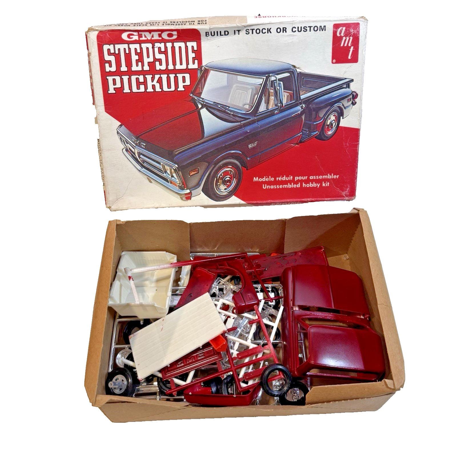 Rare Vtg AMT GMC Stepside Pickup Vintage Model kit 1/25 Scale T409 Open Box