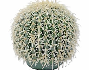 Vintage Faux Cactus Sculpture Spiky Green Decor 6.5” Realistic