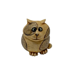 Sällsynt 2001 Harmony Ball Pot Bellys NOVIO Kattfigur med Mus i Mage EUC