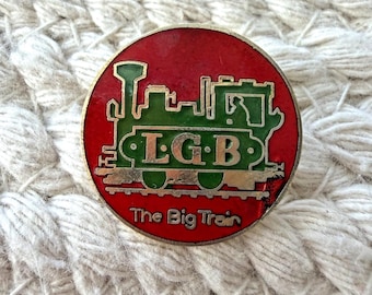 Rare Vintage LGB The Big Train Enamel Pin Red Green Train 0.75” EUC