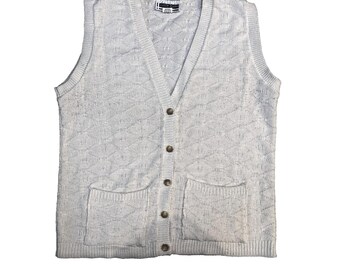 Gilet en tricot vintage : années 50-60 Carly Blake crème Cottagecore taille L