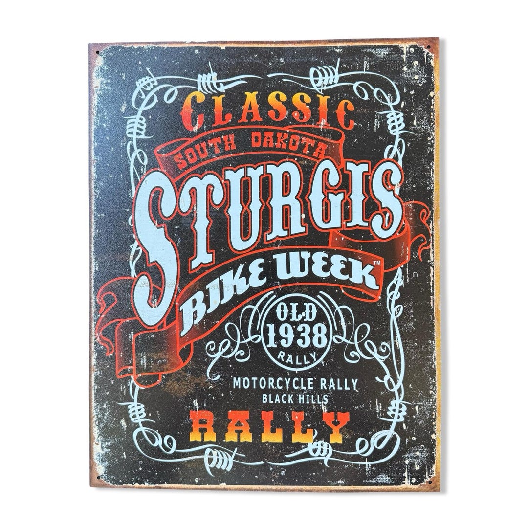 Sturgis Bike Week Classic Rally Metal Sign 16x12.5 Rustic Motorcycle ...
