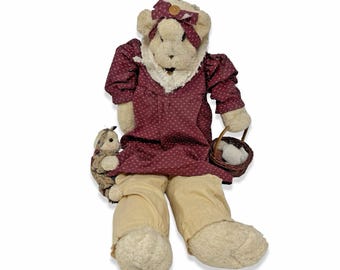 Vintage Thread Bears “By Our Secret Heart” Stuffed Bear Bunny Primitive Country