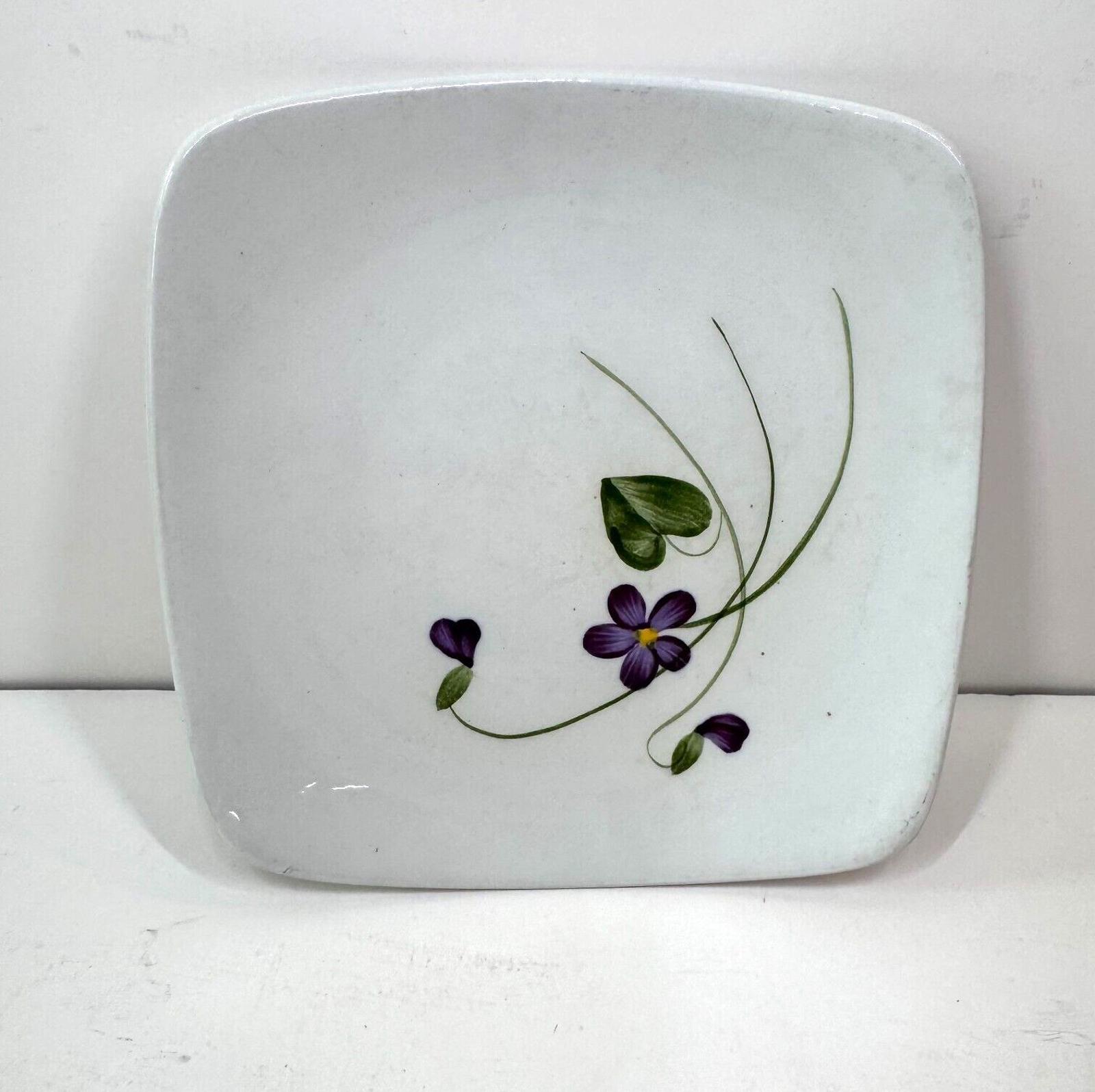 1950s MCM Orchard Ware California Square Side Plate Purple Violet