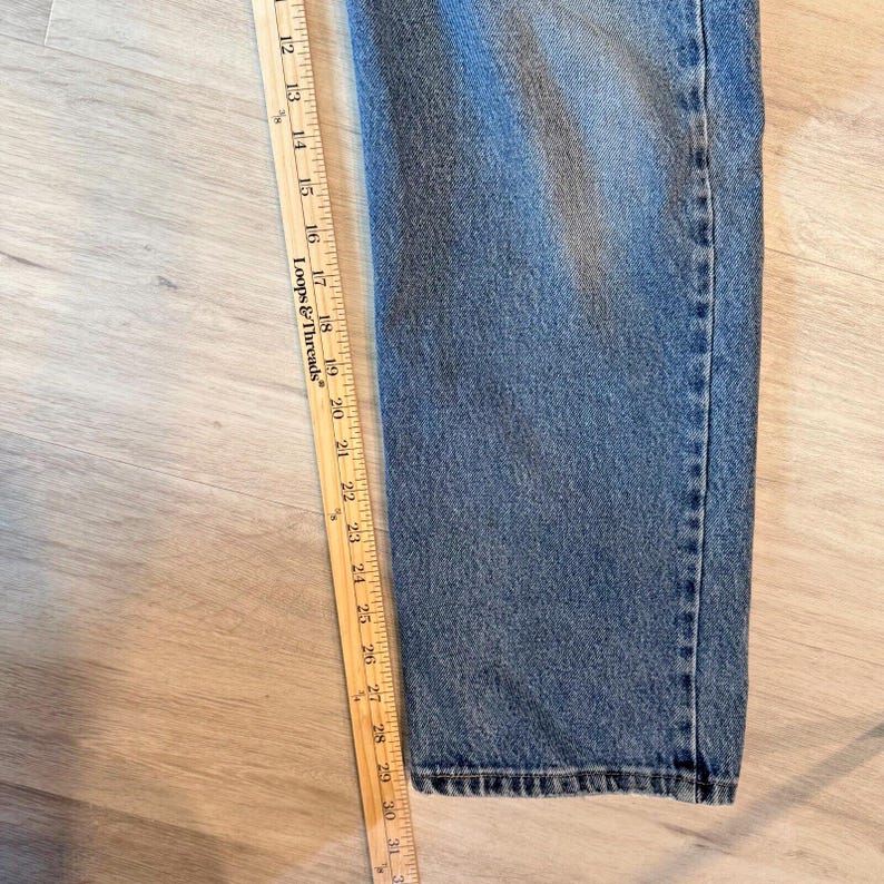 Vintage 90s Wrangler Authentics Men's 30x38 Washed Straight Denim Jeans Preowned image 8
