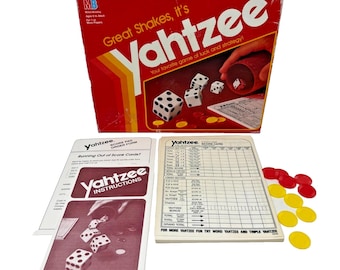 Vintage 1991 YAHTZEE Game Milton Bradley Incomplete - Box and Score Cards Only