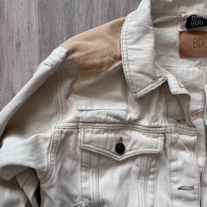 Urban Outfitters BDG Adult/Women’s Patchwork White Denim Jean Jacket L image 5