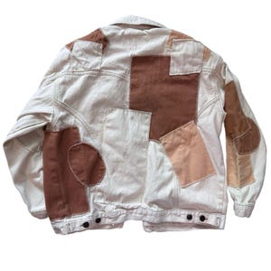 Urban Outfitters BDG Adult/Women’s Patchwork White Denim Jean Jacket L image 2