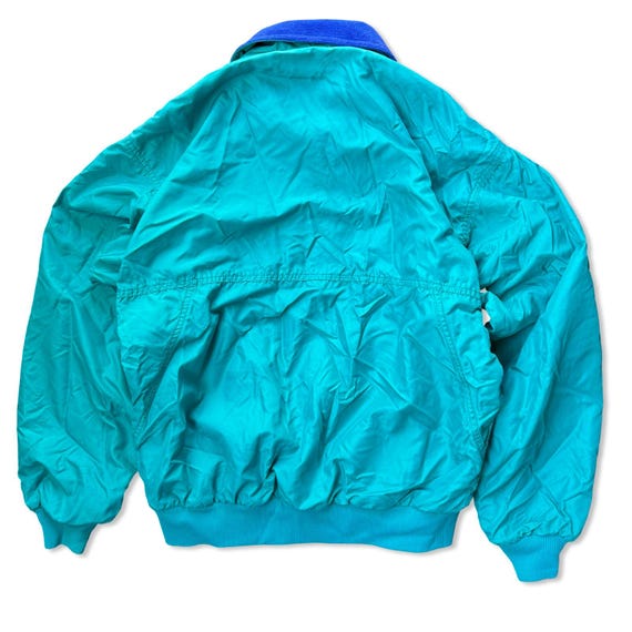 Patagonia Vintage Teal Nylon Fleece Jacket Small 90s Retro Made in