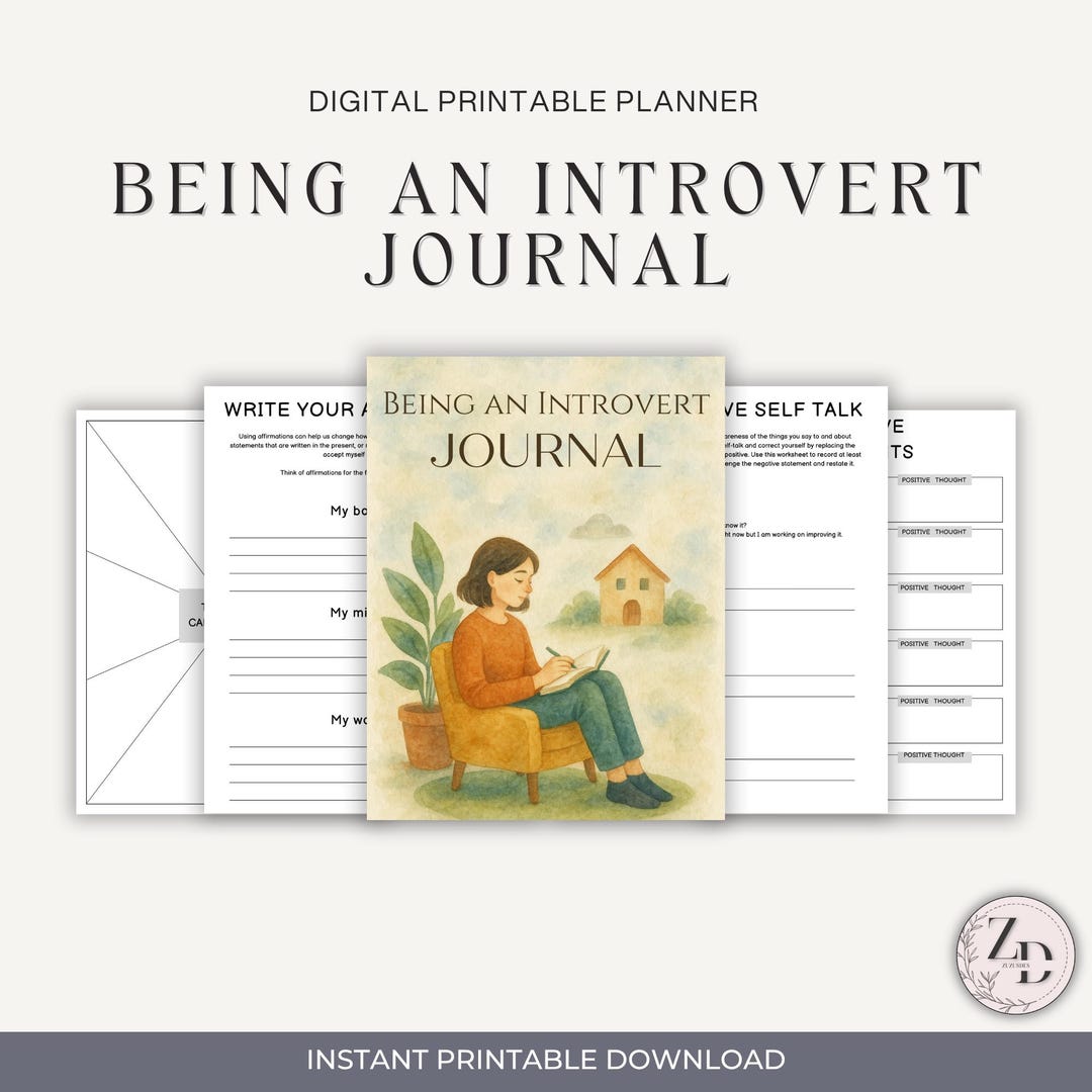 Being an Introvert Journal | Printable Mental Health Journal for Self ...