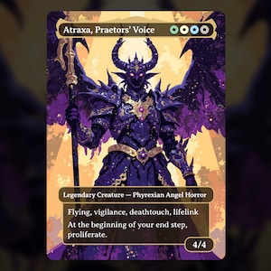 Atraxa, Prätorenstimme - MTG Proxy Card - Kommandantendeck, EDH - Phyrexian Angel Horror - Full Art