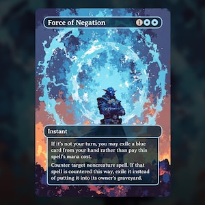 Force of Negation - MTG Proxy Card - Commander Deck, EDH - High Quality Cards - Full Art