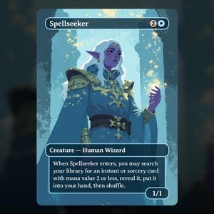 Spellseeker - MTG Proxy Card - Creature - Commander Deck, EDH - Wizard - Full Art - High Quality