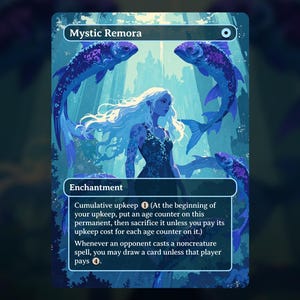 Mystic Remora - MTG-proxykaart - Betovering - Commander Deck, EDH - Trekking blauwe kaart - Volledige kunst - Hoge kwaliteit