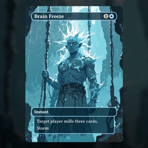 Brain Freeze - Carta Proxy MTG - Instantánea - Mazo Commander, EDH - Tormenta - Arte completo - Alta calidad