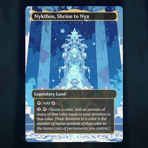Nykthos, sanctuaire de Nyx - carte proxy MTG - pont commandant, EDH - cartes de haute qualité - illustration complète