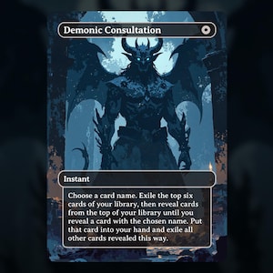 Consulta Demoníaca - Carta Proxy MTG - Mazo Commander, EDH - Alta calidad - Arte completo - Negro instantáneo