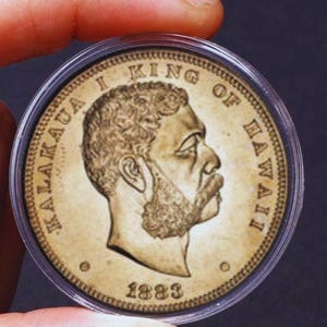 1883 Hawaiian  Dollar Coin King Kalakaua U.S. Commemorative Coins – Antique and Vintage Treasures Perfect for Collectors