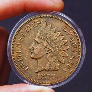 1877 Indian Head Cent Collectible U.S. Commemorative Coins – Antique and Vintage Treasures Perfect for Collectors and Gift Giving.