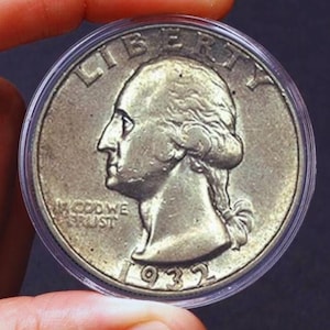 1965年ワシントンクォーター、ミントマークなし、縁の文字に