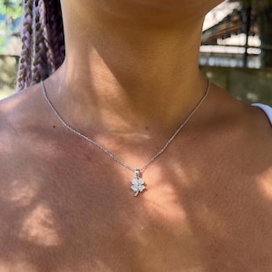 Gold Plated Four Leaf Clover Necklace,Lucky Minimalist Jewelry