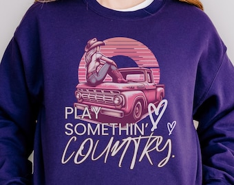 Cowgirl Country Music Graphic Tee: Pickup Truck Western Design