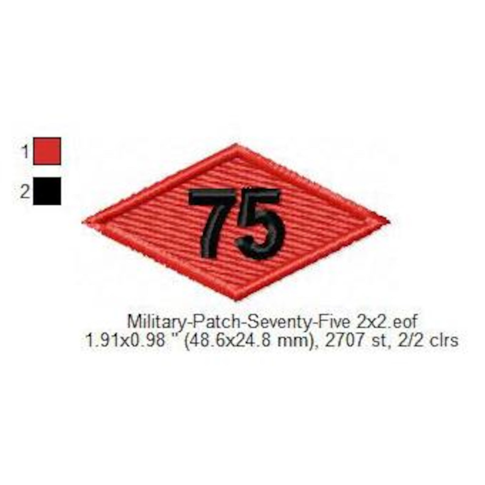 US Army Ranger 75th Battalion Diamond Machine Embroidery Digitized ...