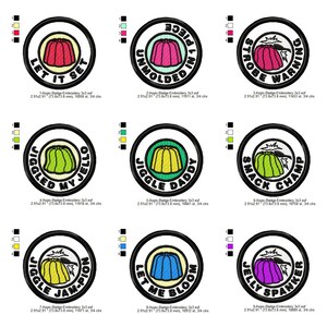Aspic Jelly Jello Badges Patches Set Machine Embroidery Digitized Design Files | Dst | Pes