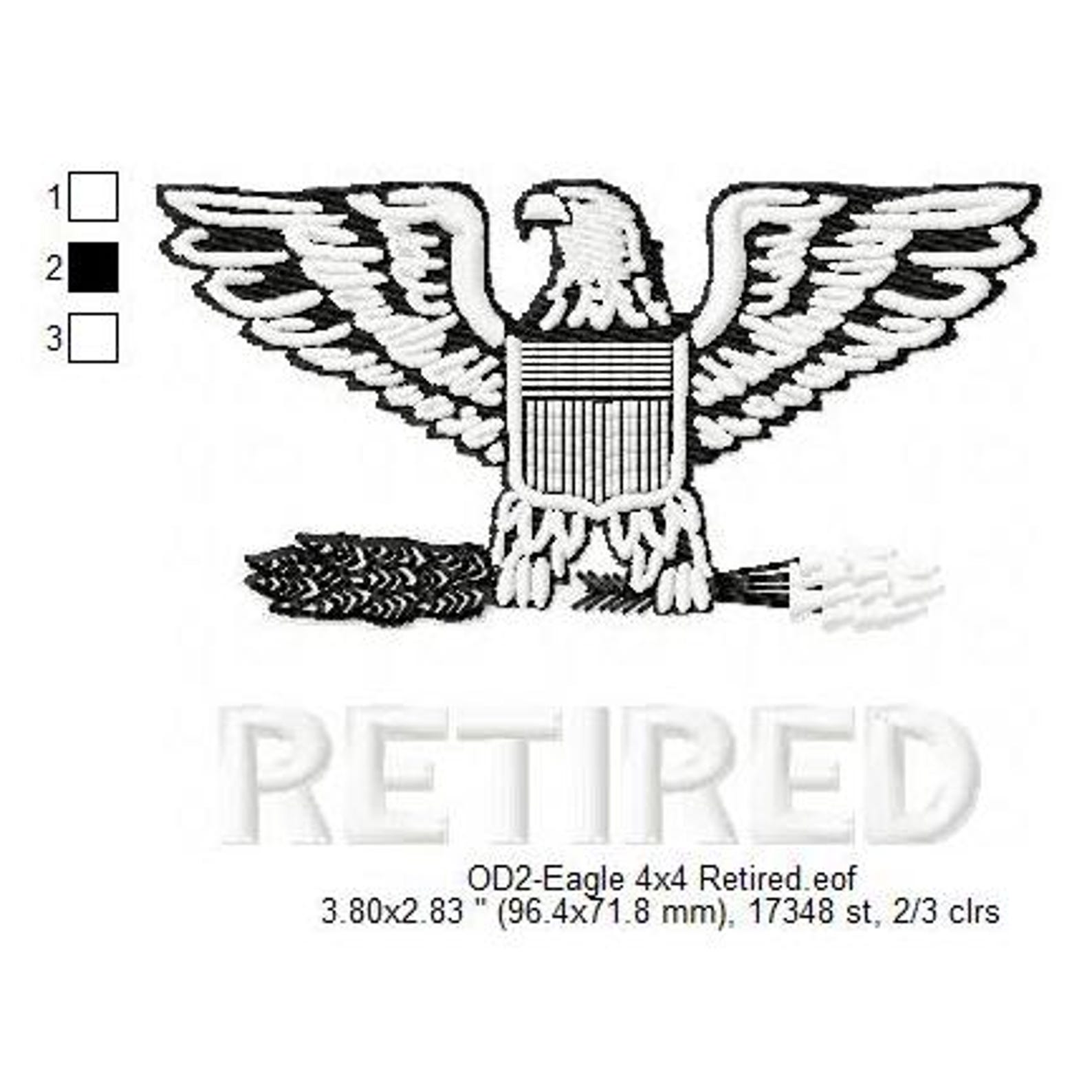 US Army Captain Colonel Eagle Insignia Machine Embroidery Digitized ...