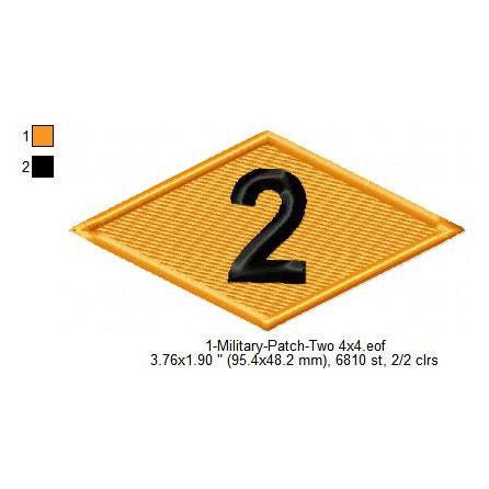 US Army Ranger Second Battalion Diamond Machine Embroidery