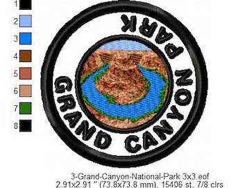 Grand Canyon National Park Merit Badge Patch Machine Embroidery Digitized Design Files | Dst | Pes | Hus | Vp3 | Vip | XXX | Jef | Exp