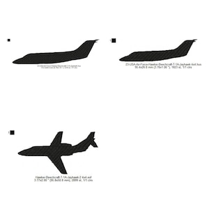 Puede incluir: Silueta en blanco y negro de un avión Hawker-Beechcraft T-1A Jayhawk. La imagen incluye el texto "Hawker-Beechcraft T-1A-Jayhawk-2 4x4.eof 3.77x2.00 (95.8x50.8 mm), 2899 st, 1/1 cirs".