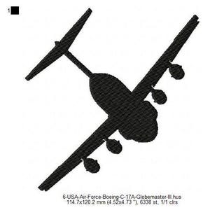 Boeing C-17 Globemaster III Aircraft Silhouette Machine Embroidery Digitized Design Files