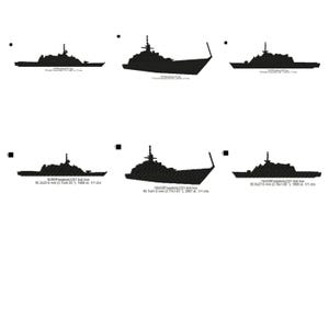 USS Freedom LCS-1 Ship Silhouette Machine Embroidery Digitized Design Files