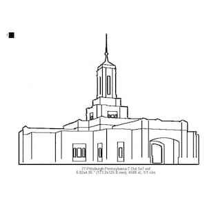 Pittsburgh Pennsylvania LDS Temple Outline Machine Embroidery Digitized Design Files