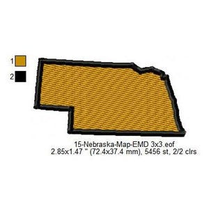 Fichiers de conception numérisée de broderie Machine de carte d'état du Nebraska | Heure d'été | PES | Hus | Vp3 | VIP | XXX | Jef | Délai d'attente