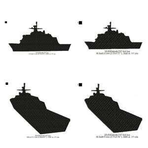 USS Detroit LCS-7 Ship Silhouette Machine Embroidery Digitized Design Files