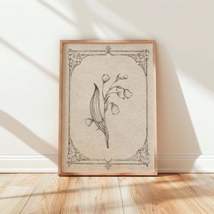 Vintage Lily of the Valley Print, Floral Wall Art, Botanical Decor, Home Art Print, Nature Inspired, Gift for Her, Vintage Art