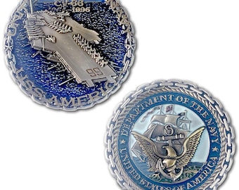 USS America CV-66 US Navy Aircraft Carrier Collectible Challenge Coin