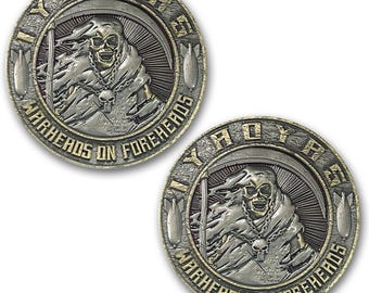 IYAOYAS Warheads On Foreheads Veteran Collectible Military Challenge Coin