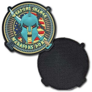 Weapons Change Warriors Dont Spartan Helmet Veteran Law Enforcement Patriotic Morale 3.5" PVC Patch