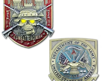 Combat Engineer 12 Bravo US Army MOS Collectible Challenge Coin