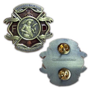St Florian Patron Saint of Firefighter Lapel Pin