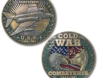 F-4 Phantom 2 Interceptor USA vs USSR Cold War Combatants Challenge Coin