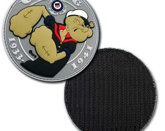 US Coast Guard Popeye The Sailor Since 1933-1941 3.75" Veteran Morale PVC Patch