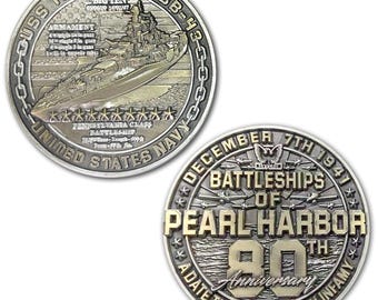 USS Tennessee BB-43 US Navy Battleships of Pearl Harbor Collectible Challenge Coin
