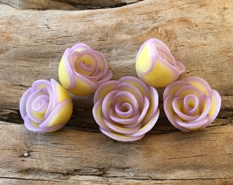 INVENTORY REDUCTION — 5 Handmade Artisan Polymer Clay Roses