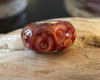 INVENTORY REDUCTION - Handmade Artisan Lampwork Boro Bracelet Bead - Sterling Silver Core